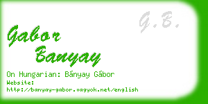 gabor banyay business card