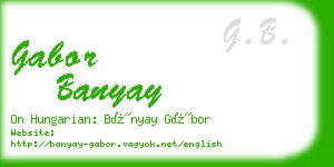 gabor banyay business card